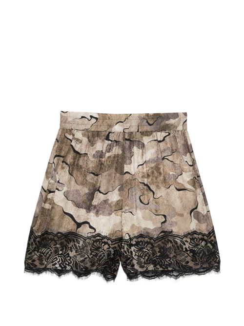 Shorts donna Pinko beige e nero fantasia PINKO | 107608A3MYCSZ