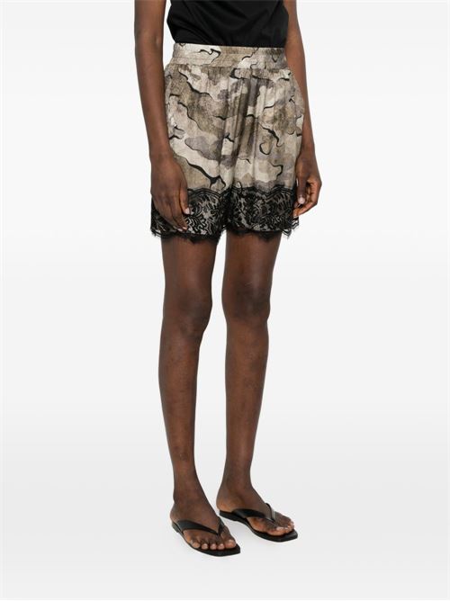 Shorts donna Pinko beige e nero fantasia PINKO | 107608A3MYCSZ