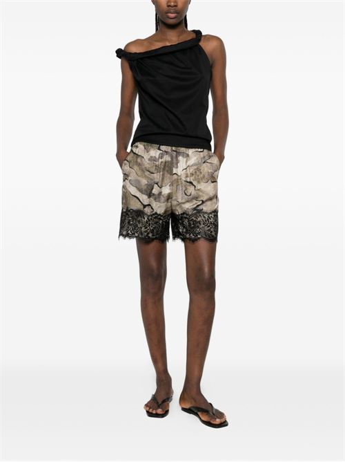 Shorts donna Pinko beige e nero fantasia PINKO | 107608A3MYCSZ
