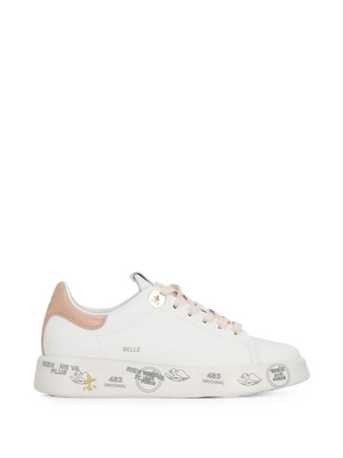 Sneakers donna Premiata Belle 8159 bianche con dettaglio rosa PREMIATA | BELLE8159