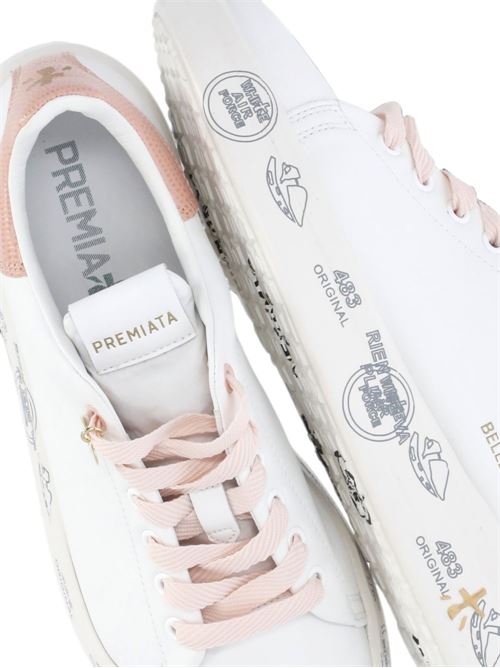 Sneakers donna Premiata Belle 8159 bianche con dettaglio rosa PREMIATA | BELLE8159