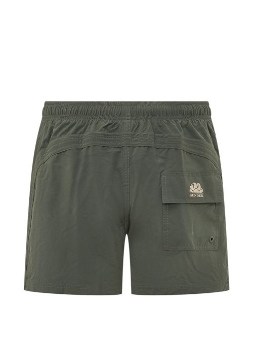 Costume uomo Sundek boxer mare microfibra verde scuro con arcobaleno SUNDEK | GM504BDP770055101