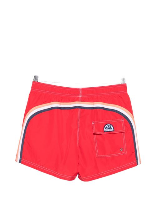 Costume uomo Sundek boxer mare microfibra riciclata rosso con arcobaleno SUNDEK | M504BDP030062101
