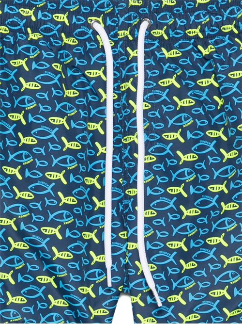 Costume uomo Sundek boxer mare blu con stampa pesci SUNDEK | M633BDRT4IH007IH