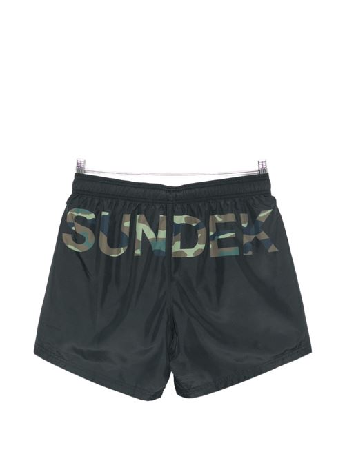 Costume uomo Sundek boxer mare nero e verde camouflage con scritta SUNDEK | M725BDRT40095953