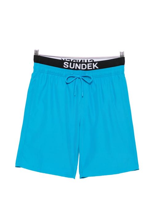 Costume uomo Sundek boxer mare lungo celeste con elastico SUNDEK | M729BDRT30067401