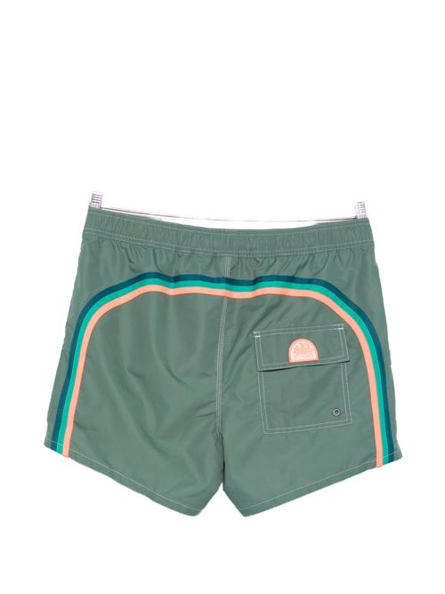 Costume uomo Sundek boxer mare verde mezzo elastico in taffetà con arcobaleno SUNDEK | M911BDTA100A1602