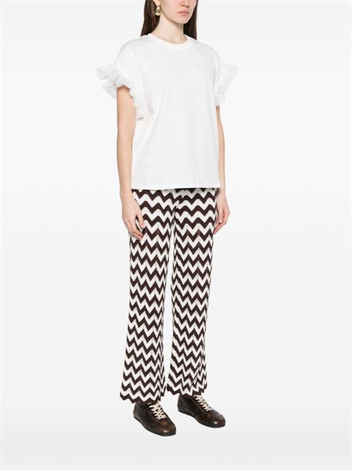 T-shirt donna bianca con ruches TWINSET | 261TP204A00001