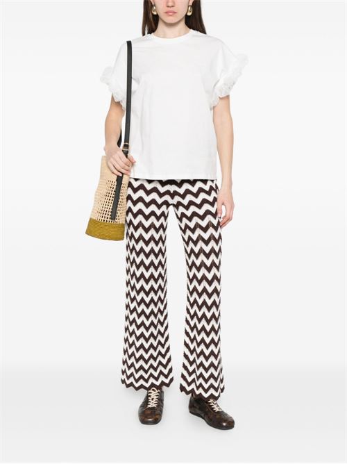 T-shirt donna bianca con ruches TWINSET | 261TP204A00001