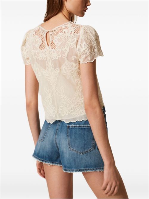 T-shirt donna in pizzo TWINSET | 261TP258100282