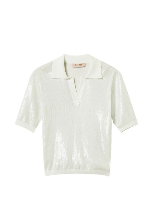Polo donna con paillettes TWINSET | 261TP330013162