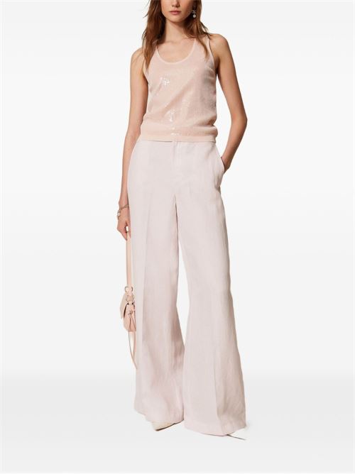 Canotta donna rosa con paillettes TWINSET | 261TP330100570
