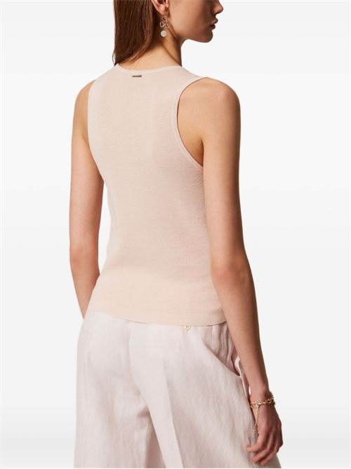 Canotta donna rosa con paillettes TWINSET | 261TP330100570