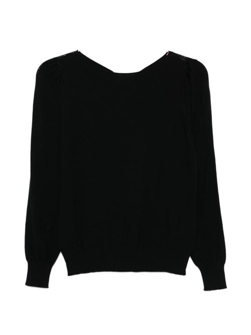 Maglia donna nera con maniche lunghe TWINSET | 261TP332300006