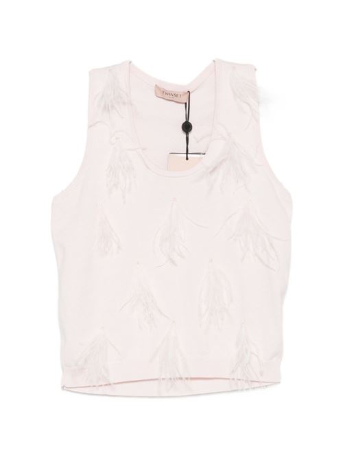 Canotta donna Twinset sabbia rosa con paillettes TWINSET | 261TP342000570