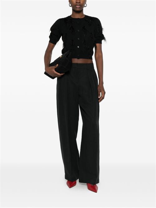 Maglia donna nera con piume TWINSET | 261TP342100006