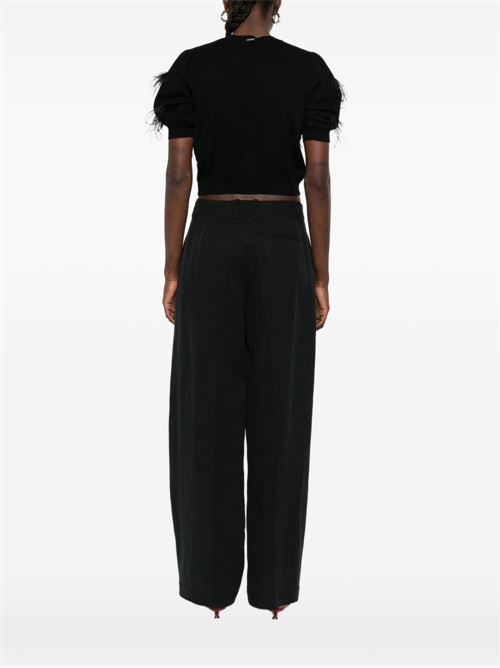 Maglia donna nera con piume TWINSET | 261TP342100006