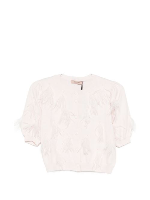 Maglia donna rosa con dettaglio piume TWINSET | 261TP342100570