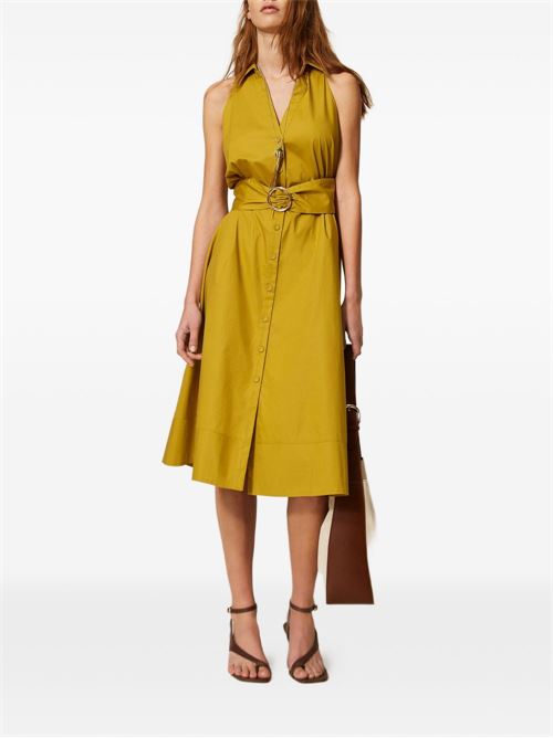 Abito donna Twinset avocado chemisier in cotone stretch TWINSET | 261TT222312117