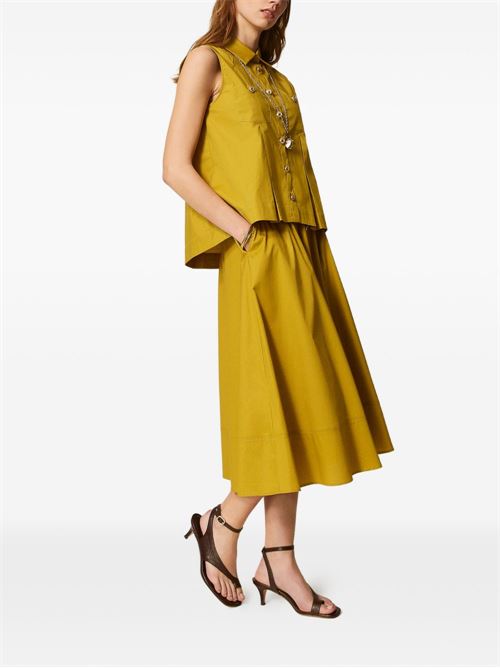 Gonna donna midi con bottoni senape TWINSET | 261TT223512117