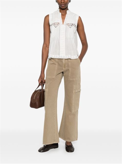 Bluse donna bianca in misto cotone e seta TWINSET | 261TT234100282