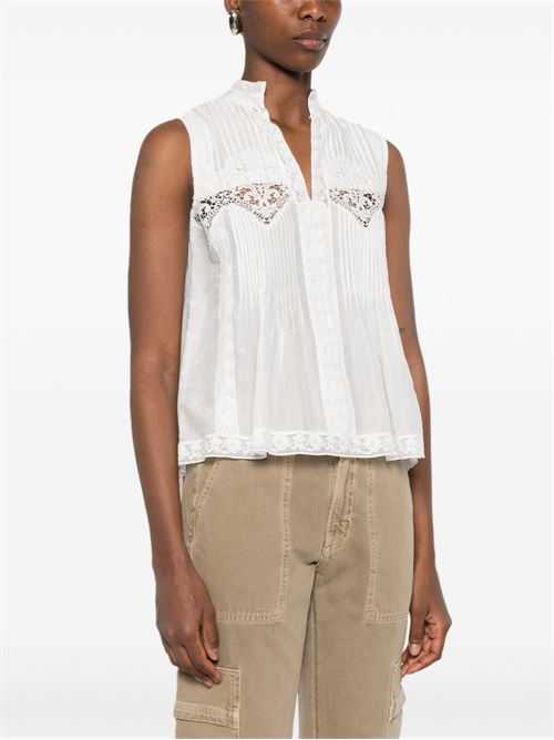 Bluse donna bianca in misto cotone e seta TWINSET | 261TT234100282