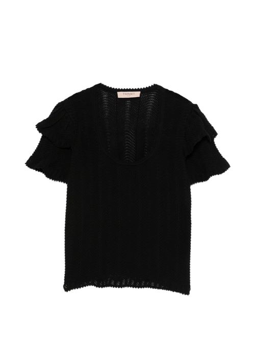 Maglia donna nera manica corta TWINSET | 261TT305100006
