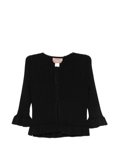 Cardigan donna Twinset nero a costine TWINSET | 261TT312000006