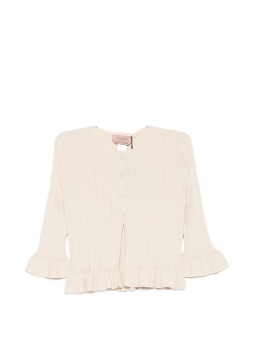 Cardigan donna Twinset panna a costine TWINSET | 261TT312007222