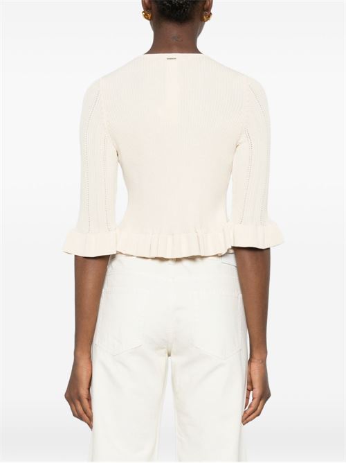Cardigan donna Twinset panna a costine TWINSET | 261TT312007222