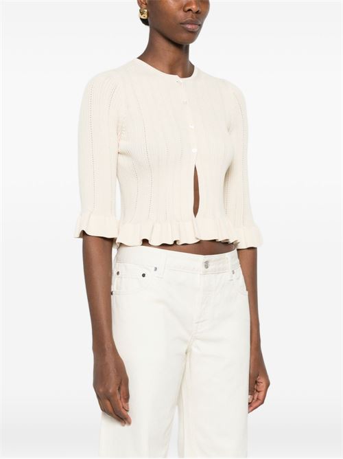 Cardigan donna Twinset panna a costine TWINSET | 261TT312007222