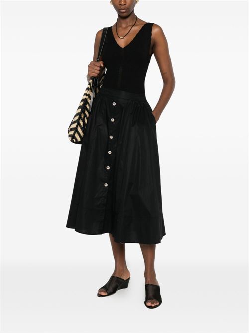 Canotta donna Twinset nera a costine con scollo a V TWINSET | 261TT312200006