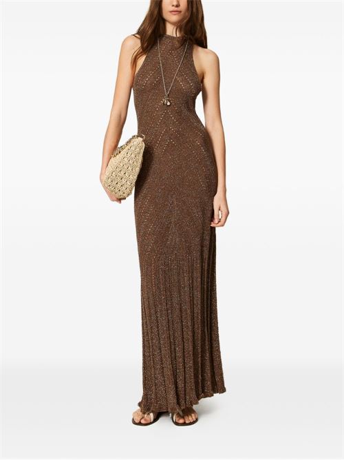 Abito donna lungo Twinset bronzo in lino TWINSET | 261TT321313566