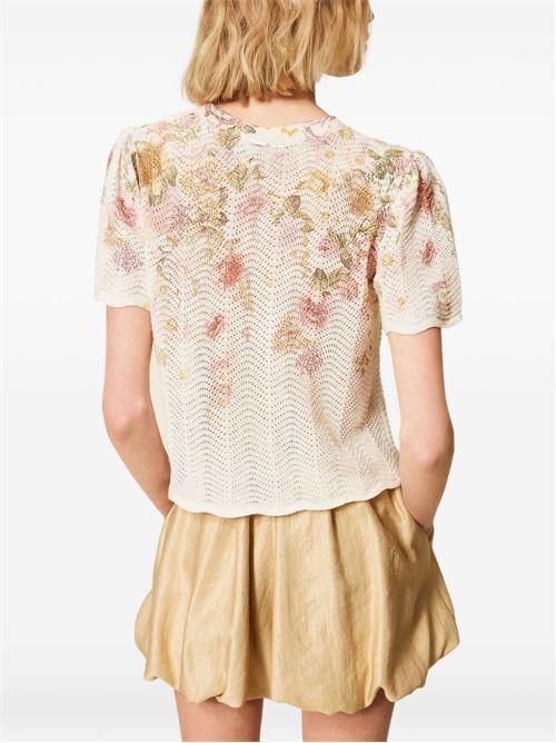 Maglia donna maniche corte con stampa floreale TWINSET | 261TT322113588