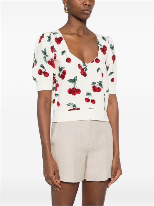 Maglia donna bianca con stampa Cherry TWINSET | 261TT324313501