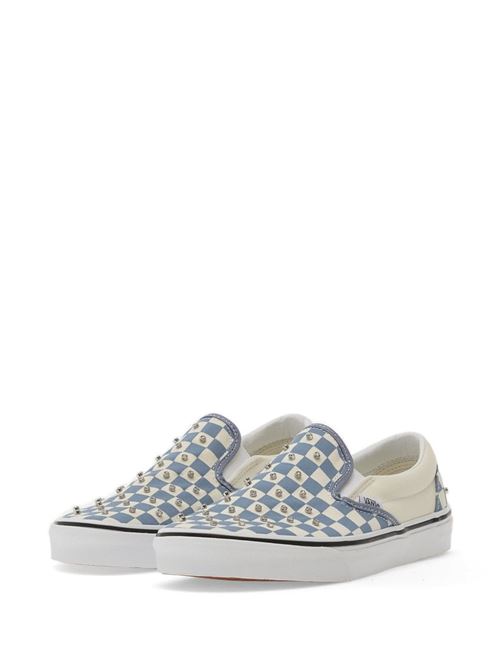 Sneakers slip-on Vans da donna blu e bianco in tela con dettagli borchiati vans | VN000D6YFOI