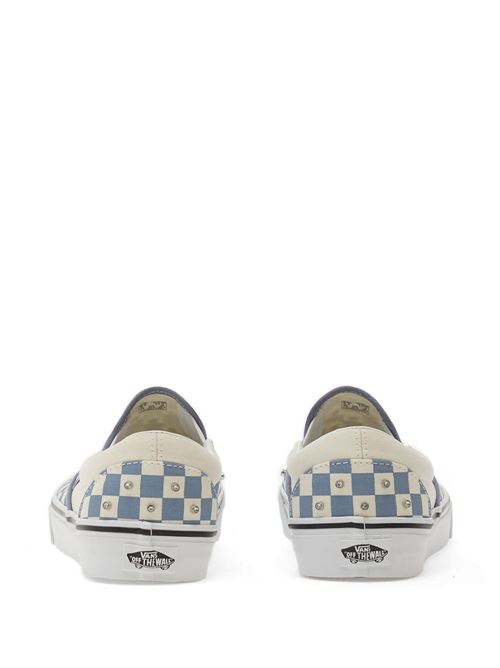 Sneakers slip-on Vans da donna blu e bianco in tela con dettagli borchiati vans | VN000D6YFOI