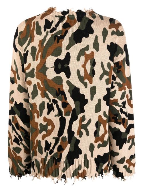 Maglia donna modello over fantasia camouflage SEMICOUTURE | Y2WC20CMF-4