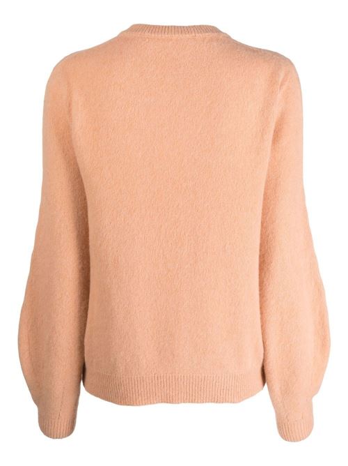 Maglia donna scollo a V color albicocca SEMICOUTURE | Y2WD03F39