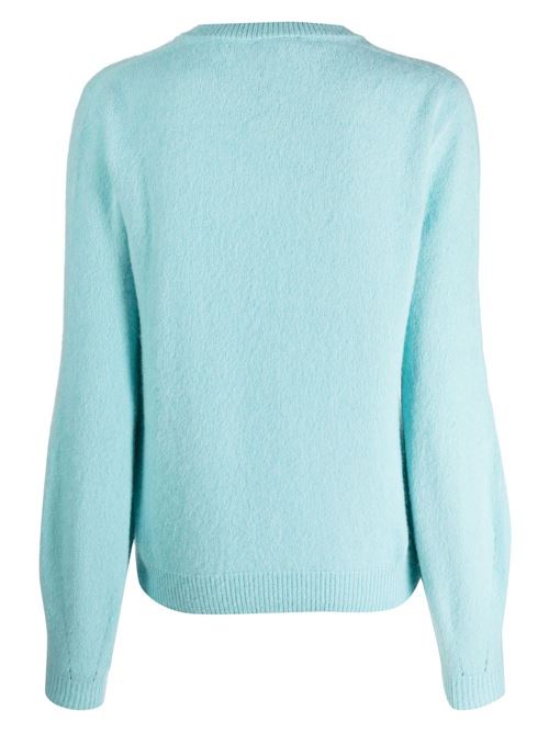 Maglia donna scollo a V color celeste SEMICOUTURE | Y2WD03O08