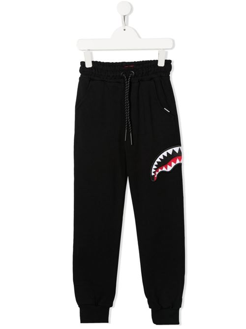 Pantalone bambino in felpa con disegno denti squalo su un lato Sprayground | SPY290BLK