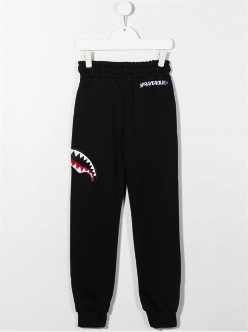 Pantalone bambino in felpa con disegno denti squalo su un lato Sprayground | SPY290BLK