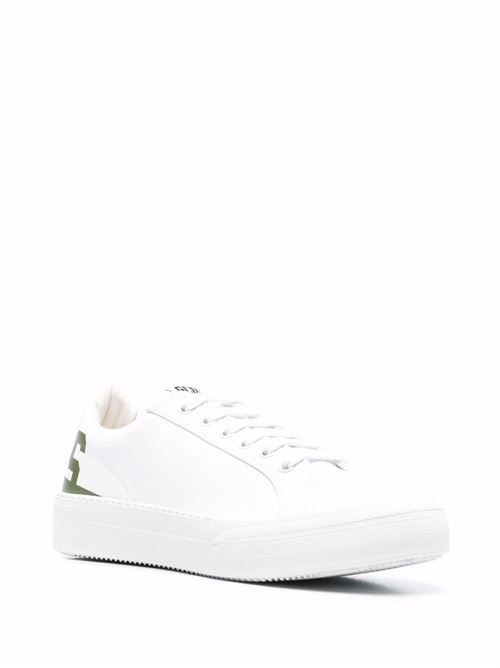 Sneakers uomo Bucket in pelle ecologica bianco verde GCDS | SS22M46002005