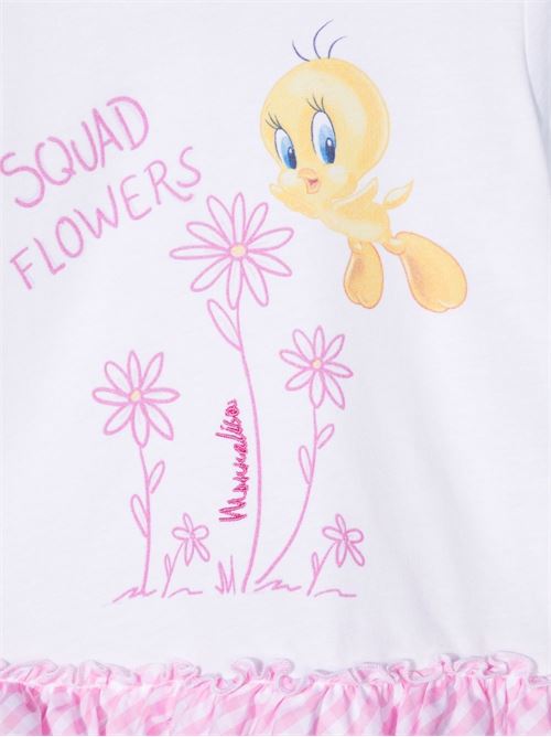 T-shirt baby con stampa al centro e dettagli con ruches MONNALISA | 39961090129993