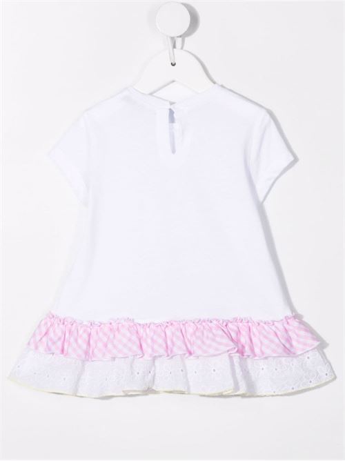 T-shirt baby con stampa al centro e dettagli con ruches MONNALISA | 39961090129993