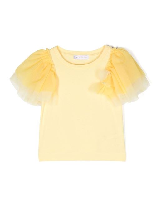 T shirt gialla maniche in tulle MONNALISA | 11A61112010015
