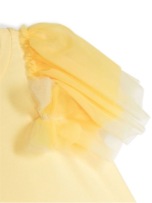 T shirt gialla maniche in tulle MONNALISA | 11A61112010015