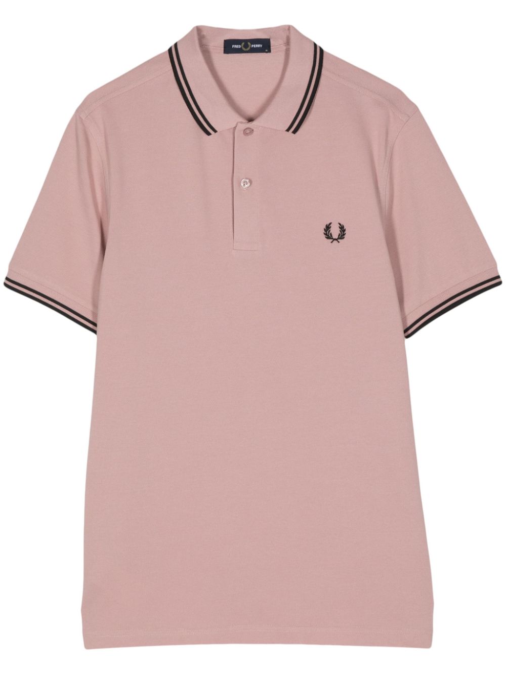 Polo manica corta con doppio bordino e logo ricamato