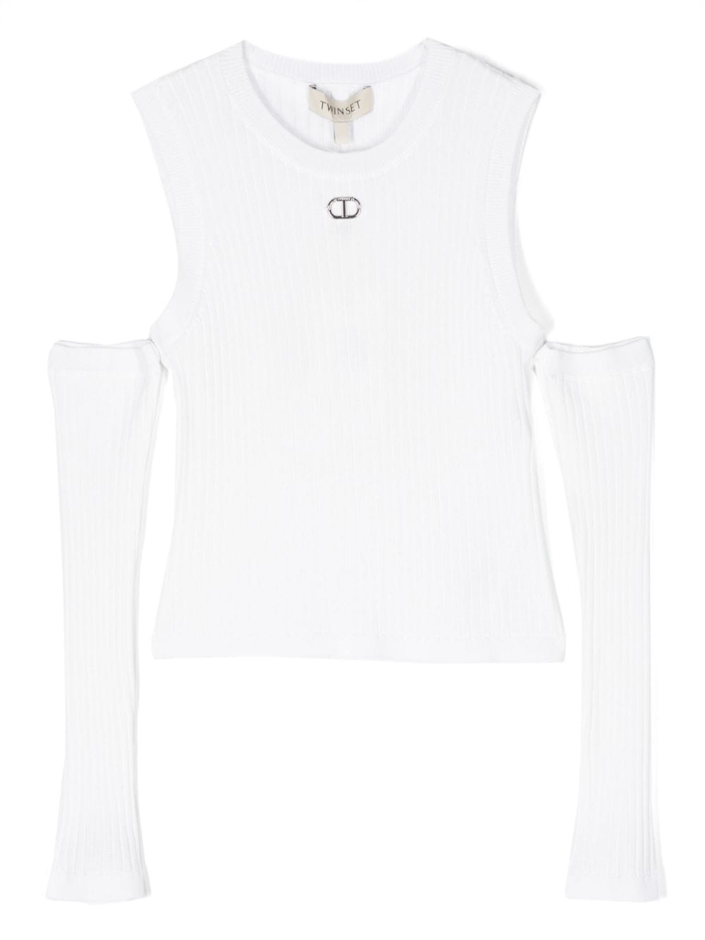 Top bambina a costine